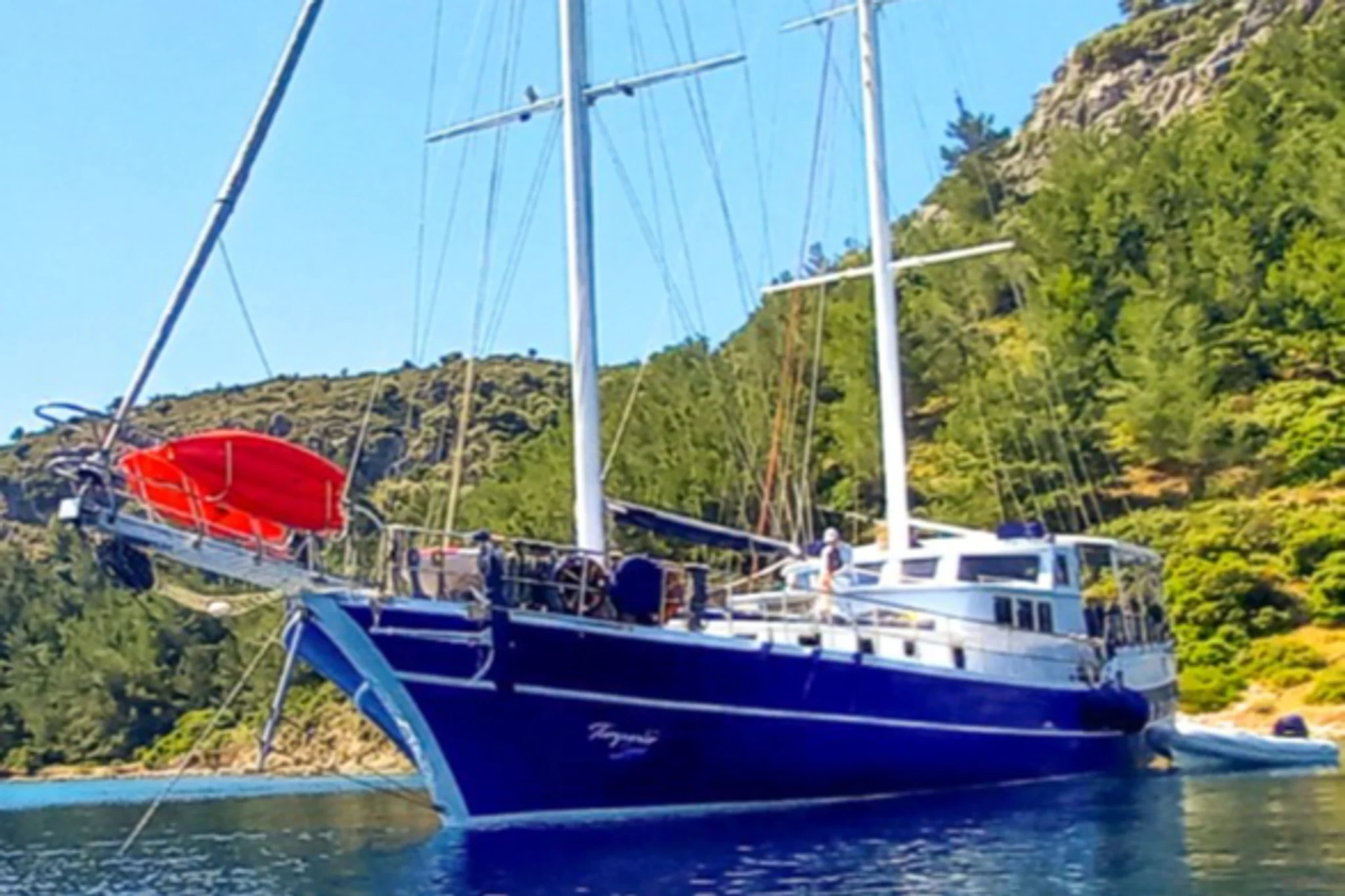 Turquoise yacht
