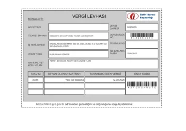 Business Registration certificate preview